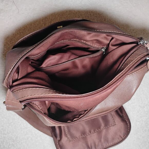 Great American Leather Works 100% Leather Brown Purse Y2K Crossbody /Shoulder - Picture 6 of 16